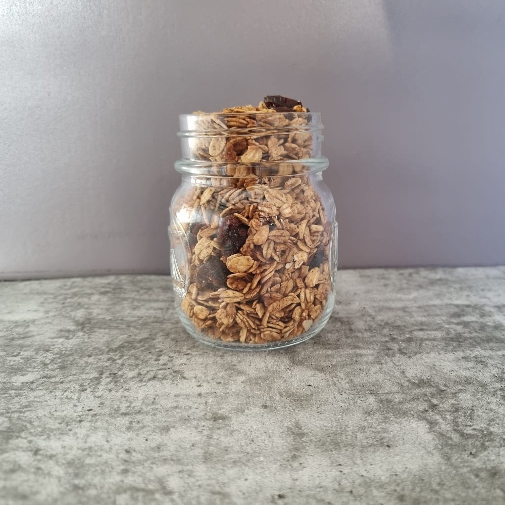 granola in a small jar